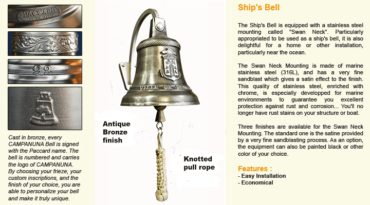 ship's bell in genuine bronze ccustomized