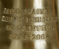 Inscription en releif sur une cloche Paccard