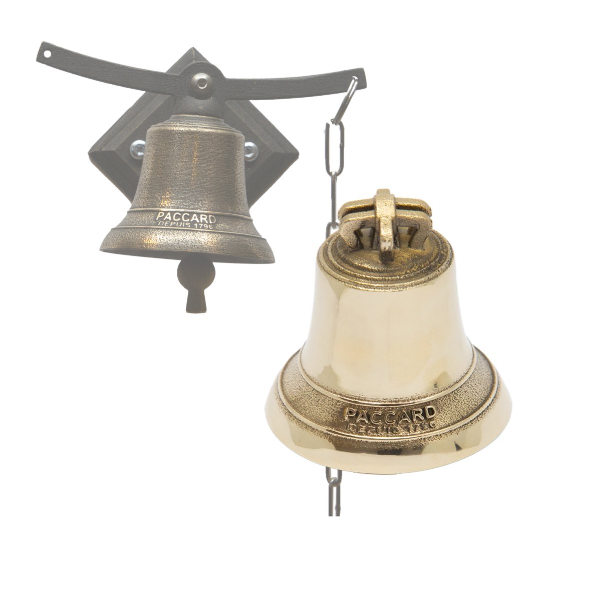 Cloche de porte à monture oscillante bronze