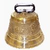 Cloche de vache en bronze avec une inscription