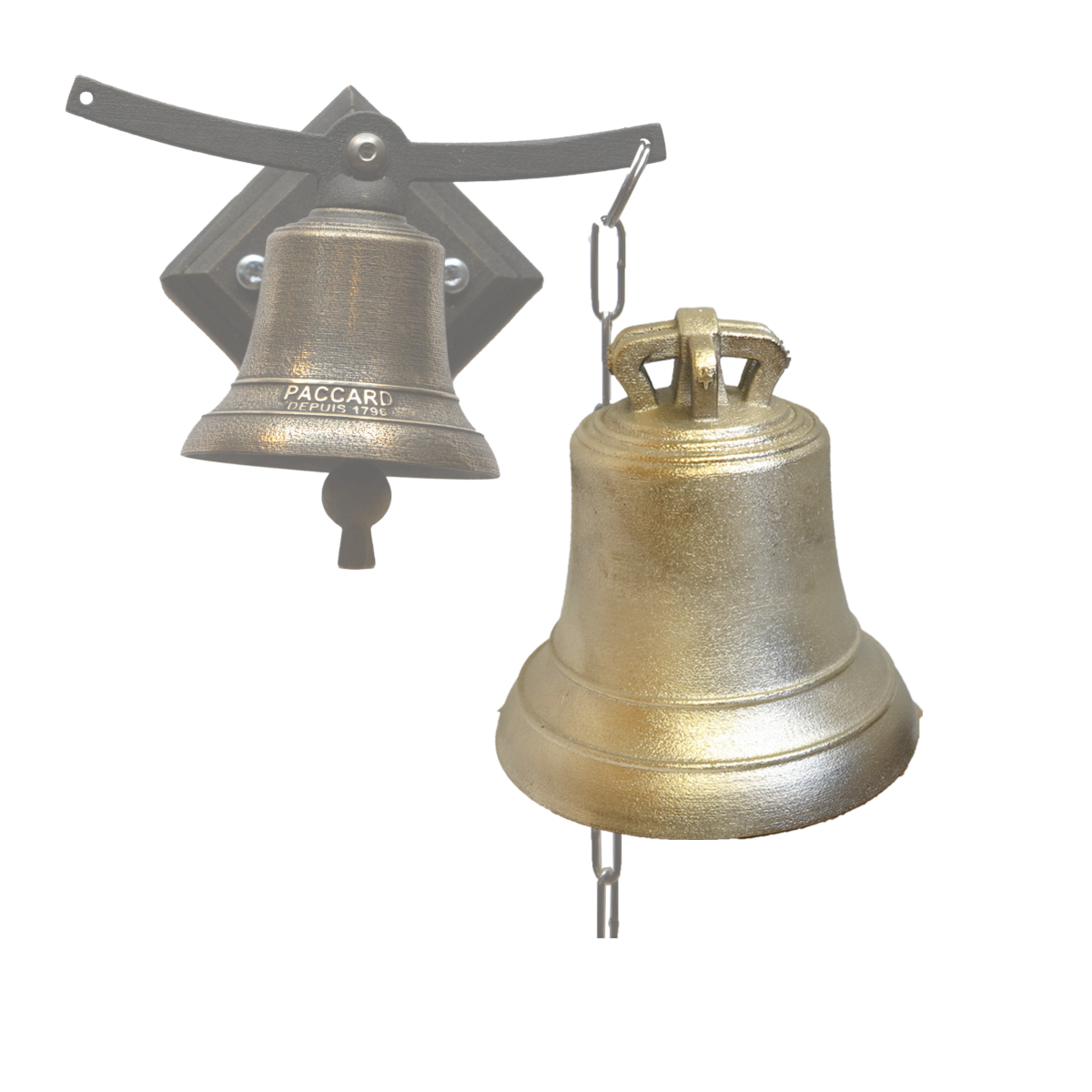 Cloche de porte à monture Oscillante bronze - personnalisable