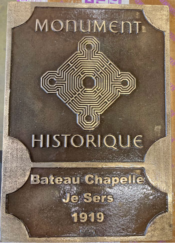 Plaque en bronze pour le musee de la batellerie