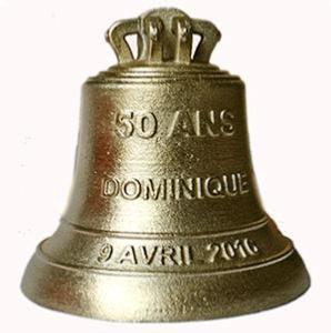 Example of a Paccard miniature bell with a personalized text