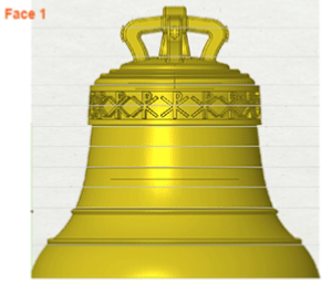 Decoration of a bronze bell with a chrism frieze