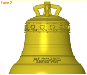 Theme  : noces d'or, dcoration d'une cloche en bronze
