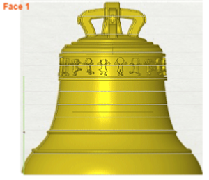 Decoration of a bronze bell for a school