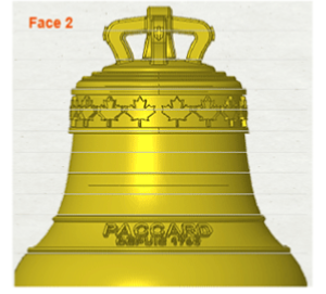 Bronze bell with maple leaf frieze theme