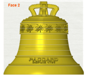 Decoration of a bronze bell with a frieze with edelweiss