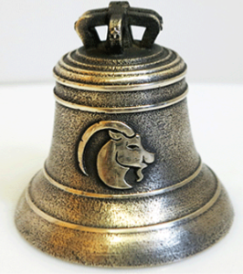Bronze bell object of an original personalized gift for a birthday
