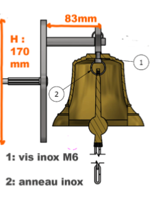 veritable cloche de porte d'entre fabrique en France