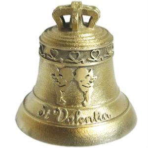 Decoration of a bronze bell for a gift on Valentine's Day