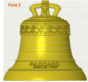 Decoration of a bronze bell with a chrism frieze