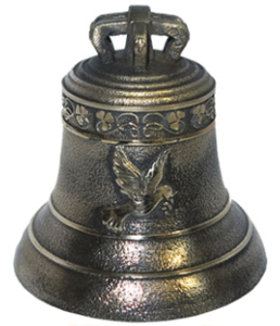 Cloche en bronze comme cadeau original personnalis  avec la colombe del a paixun baptme