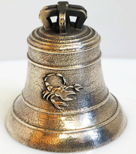 Bronze bell object of an original gift for a birthday.