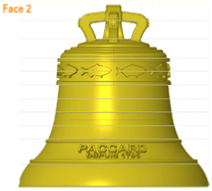Decoration of a bronze bell with a frieze with fish