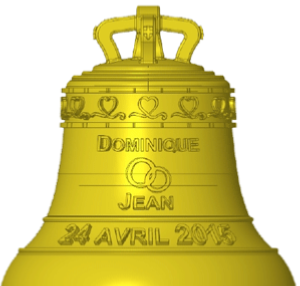 Bronze bell to offer as an original personalized gift for a wedding