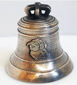 Bronze bell object of an original personalized gift for a birthday