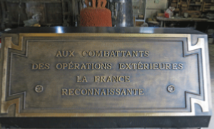 Large solid bronze plaque forecourt of the Arc de Triomphe in Paris.