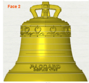 Decoration of a bronze bell for a gift on Valentine's Day