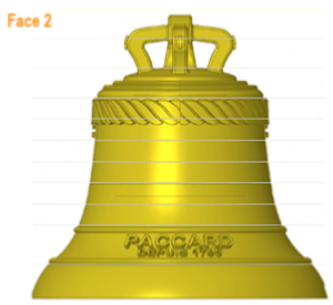 Decoration of a bronze bell with a marine halyard frieze