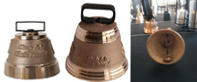 Bronze table bells with a metal buckle